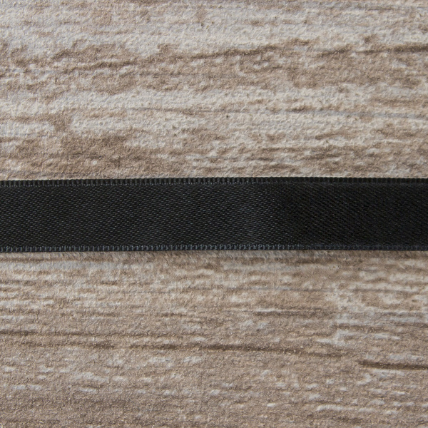 Лента атласная двусторонняя SAFISA мини-рулоны, 11 мм, 4 м, цвет 01, черный. Арт P00110-11мм-01          