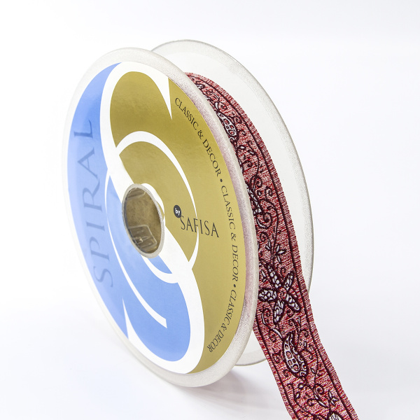 Лента жаккард SAFISA, 25 мм, 15 м, цвет 05. Арт 9104-25мм-05          