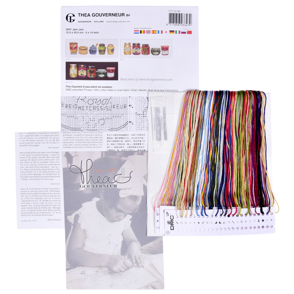 Набор для вышивания "Баночки с джемом", канва аида 18 ct. Арт 3047A                   