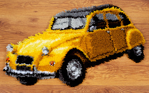 Набор для вышивания коврика "Старый желтый автомобиль"