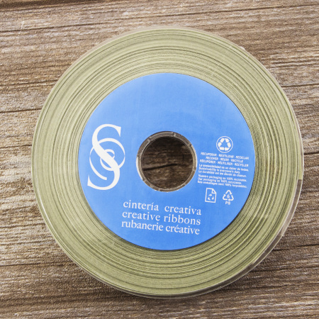 Косая бейка хлопок/полиэстер 20 мм, 25 м, цвет 66, серо-зеленый светлый. Арт 6120-20мм-66            