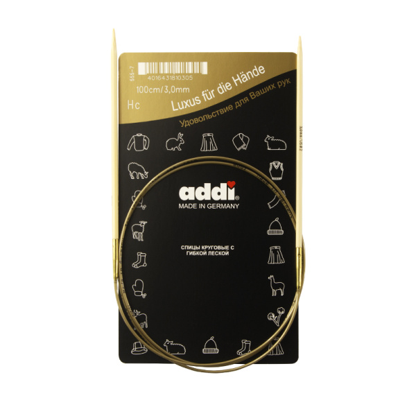 Спицы, круговые, бамбук addiNature BAMBOO №3, 100 см. Арт 555-7/3-100