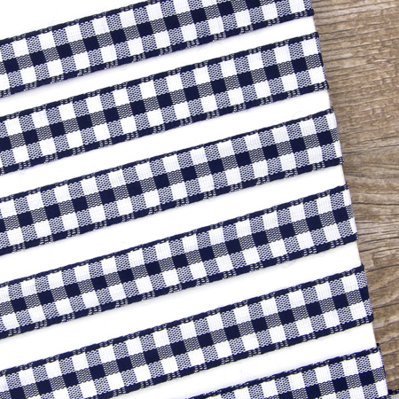 Лента с рисунком клетка SAFISA, 11 мм, 25 м, цвет 15, темно-синий. Арт 469-11мм-15             