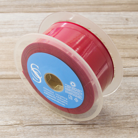 Лента репсовая SAFISA, 50 мм, 25 м, цвет 14 красный. Арт 350-50мм-14