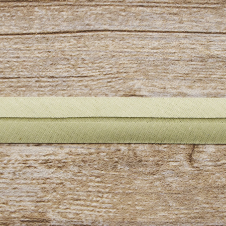 Косая бейка хлопок/полиэстер 20 мм, 25 м, цвет 66, серо-зеленый светлый. Арт 6120-20мм-66            