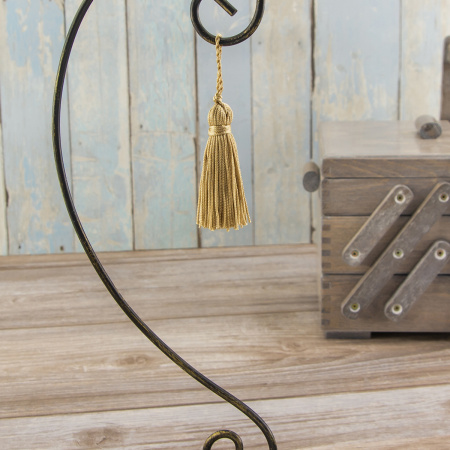 Кисть декоративная на шнуре, длина 70 мм, цвет песочный. Арт KY - 02-col.PE - 3