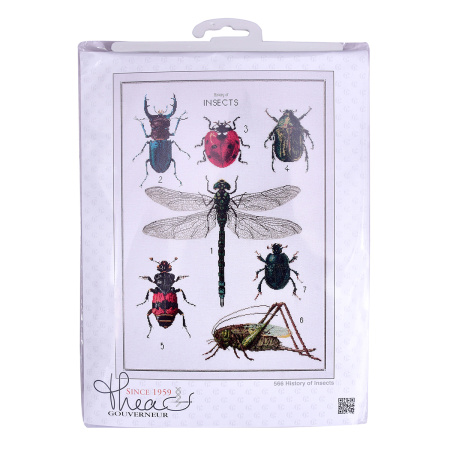 Набор для вышивания "История насекомых", канва лён 32 ct. Арт 566