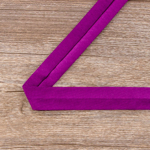 Косая бейка хлопок, 20 мм, 20 м, цвет 39, фиолетовый. Арт 6598-20мм-39