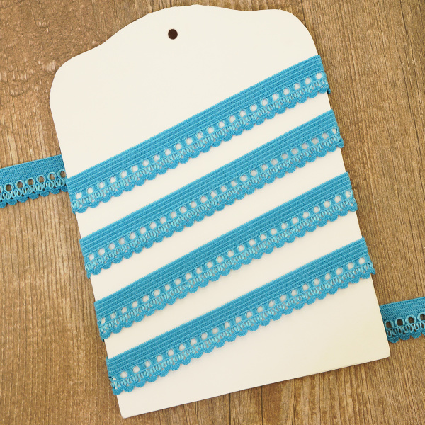 Резинка отделочная ажурная, цвет синий. Арт 12404/7160