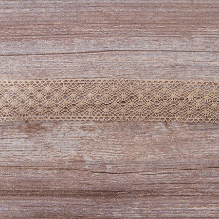 Мерсеризованное хлопковое кружево, 30 мм, цвет серо-бежевый. Арт 2022/27