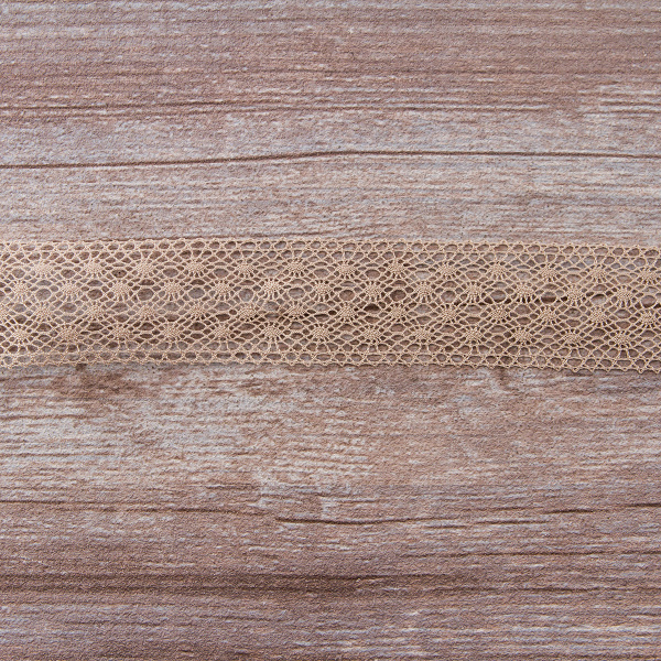 Мерсеризованное хлопковое кружево, 30 мм, цвет серо-бежевый. Арт 2022/27