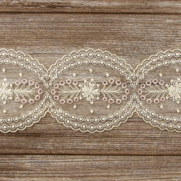 Кружево-вышивка на тюле, 60 мм. Арт 42212/03