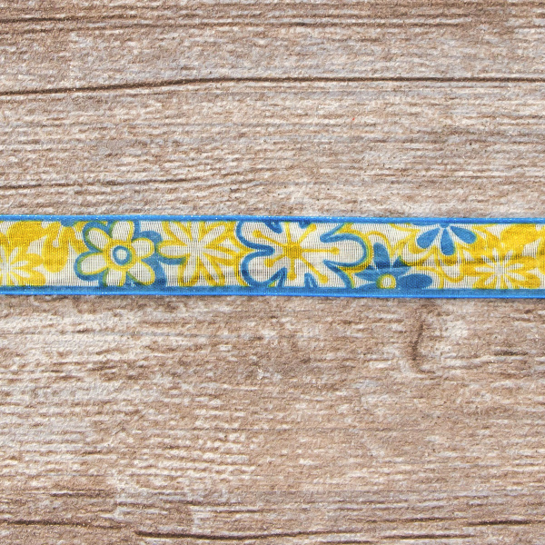 Лента органза с напечатанным рисунком SAFISA, 15 мм, 15 м, цвет 03. Арт 25253-15мм-03           