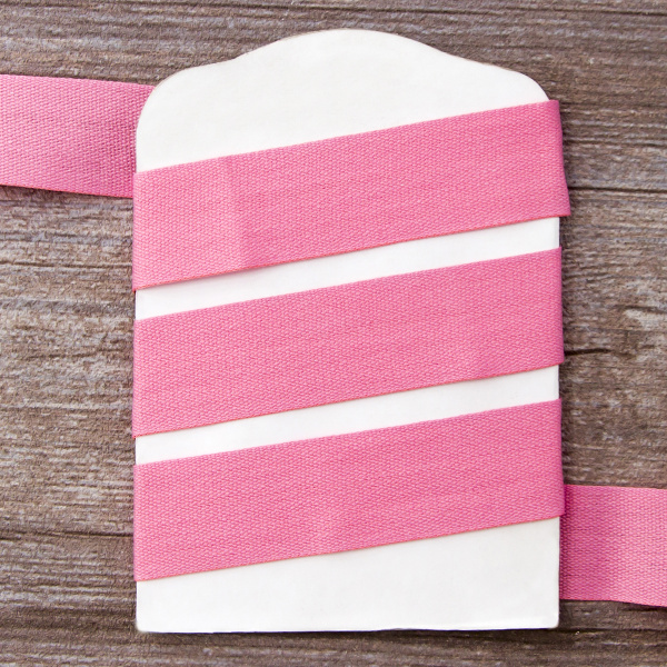 Тесьма киперная хлопковая на блистере SAFISA, 25 мм, 2 м , цвет 05, розовый. Арт P00260C-25мм-05         