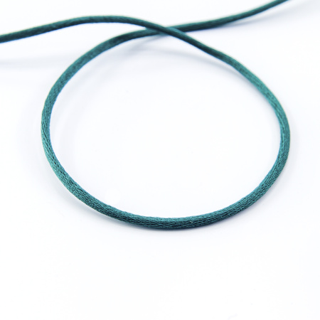 Шнур атласный мини-рулон, 2 мм, 4,5 м, цвет 43, морская волна. Арт P00462-2мм-43           