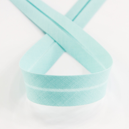 Косая бейка хлопок/полиэстер 20 мм, 25 м, цвет 53, ментоловый. Арт 6120-20мм-53            