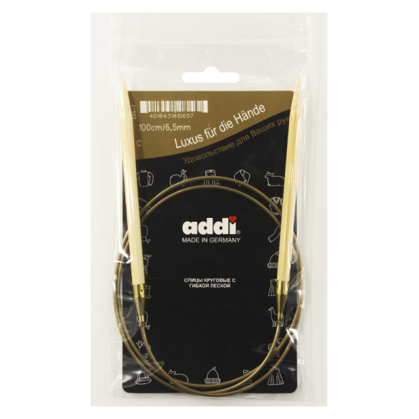 Спицы, круговые, бамбук addiNature BAMBOO №6,5, 100 см. Арт 555-7/6.5-100