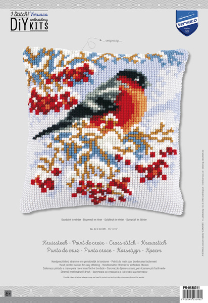 Набор для вышивания подушки "Робин зимой". Арт PN-0188511