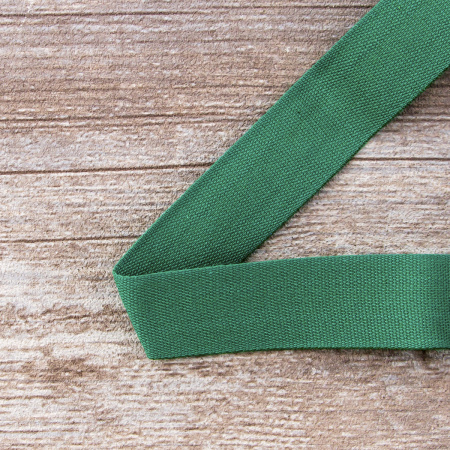 Тесьма киперная хлопковая на блистере SAFISA, 25 мм, 2 м , цвет 25, зеленый. Арт P00260C-25мм-25         