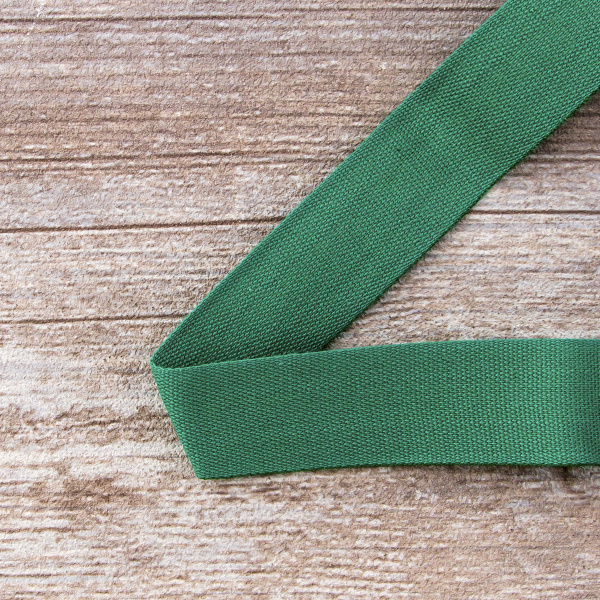 Тесьма киперная хлопковая на блистере SAFISA, 25 мм, 2 м , цвет 25, зеленый. Арт P00260C-25мм-25         