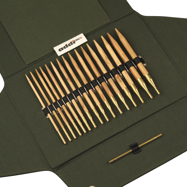 Набор круговых спиц из оливкового дерева со сменными лесками addiClick Nature Olive. Арт 570-2/000               