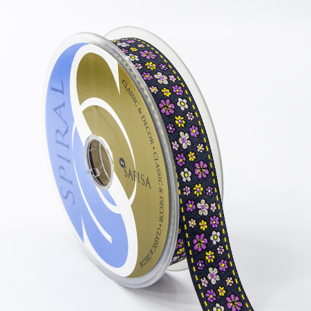 Лента жаккард SAFISA, 25 мм, 15 м, цвет 03. Арт 9164-25мм-03            