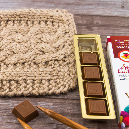 Шоколад молочный со вкусом манго "Sweet knitting". Арт 1SK