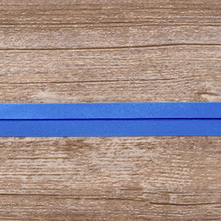 Косая бейка атласная 20 мм, 25 м, цвет 42, темно-голубой. Арт 6260-20мм-42            