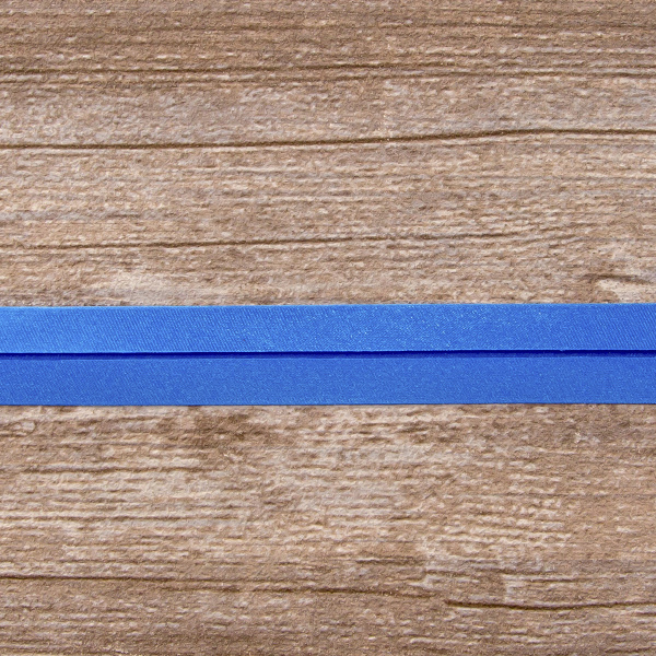 Косая бейка атласная 20 мм, 25 м, цвет 42, темно-голубой. Арт 6260-20мм-42            