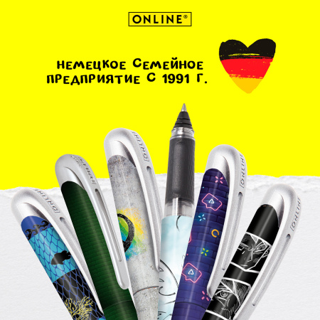 Ручка-роллер "College" с синим картриджем, толщина линии 0.7 мм, принт "Freedom". Арт 12605/3D