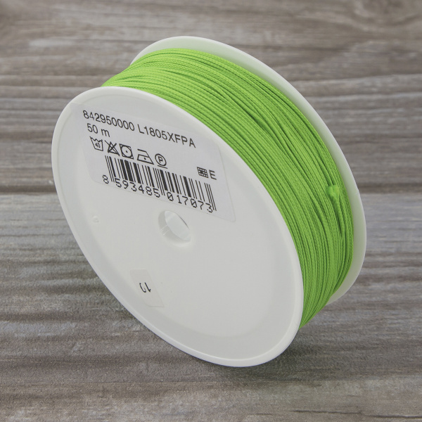 Шнур PEGA полиэстровый неоновый, цвет салатовый, 1,1 мм. Арт 842950000L1805