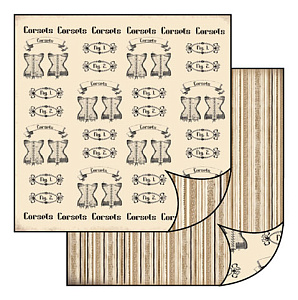 Бумага двухсторонняя для скрапбукинга "Корсеты"