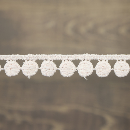 Кружево гипюр, 12 мм, цвет розовый, 100% полиэстер, 4,5 м. Арт G-4634.308