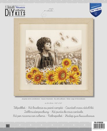 Набор для вышивания "Мальчик с подсолнухами" . Арт PN-0195530