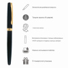 Ручка перьевая "Eleganza Classic" с синим картриджем, размер пера M, 0.5 мм, корпус черный и золото. Арт 34595