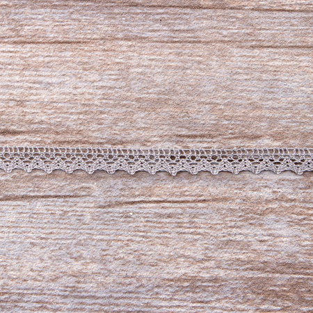 Мерсеризованное хлопковое кружево, 8 мм, цвет серый. Арт 2062/W3