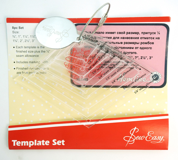 Набор лекал для заготовок-ромбов, 8 размеров (3/4”, 1”, 1 1/4”,1 1/2”, 1 3/4”, 2”,2 1/2”, 3”). Арт NL4162