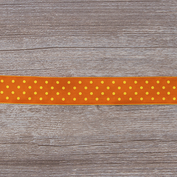 Лента с рисунком SAFISA, 25 мм, 15 м, цвет 61, оранжевый. Арт 25314-25мм-61