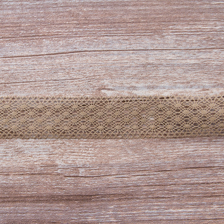 Мерсеризованное хлопковое кружево, 30 мм, цвет темно-бежевый. Арт 2022/5T