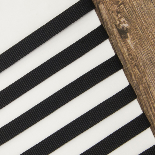 Лента репсовая PEGA, цвет черный, 7 мм. Арт 811798807G7001