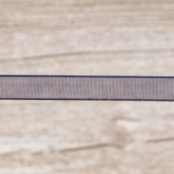 Лента органза SAFISA мини-рулон, 7 мм, 4,5 м, цвет 15, синий темный. Арт P00520-7мм-15           