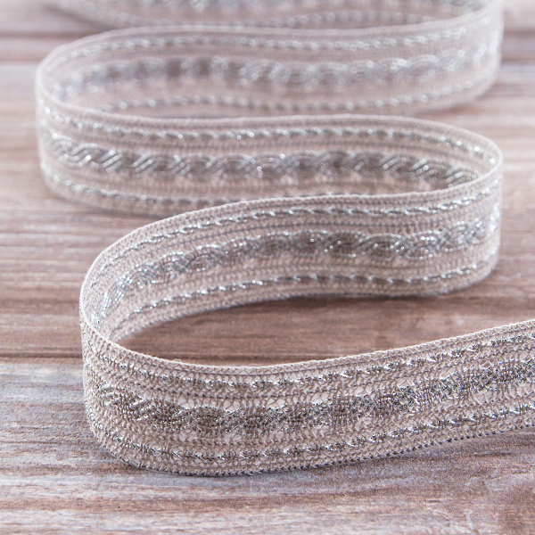 Кружево, 29 мм, цвет серый. Арт 2090/J9