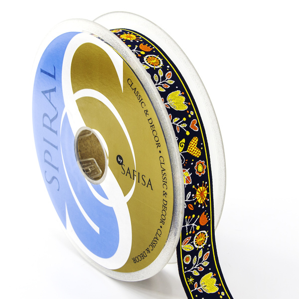 Лента жаккард SAFISA, 25 мм, 15 м, цвет 03. Арт 9218-25мм-03