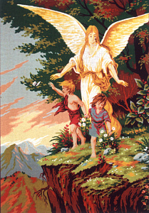 Канва жесткая с рисунком "Ангел - Хранитель"