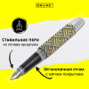 Ручка перьевая "Campus", с синим картриджем, размер пера M, 0.5 мм, принт "Золотые ромбы". Арт 61493/3D