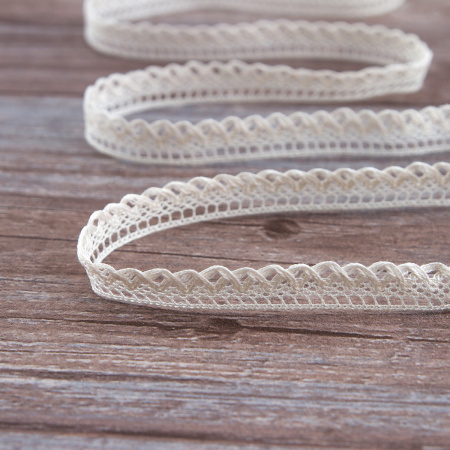 Мерсеризованное хлопковое кружево, 16 мм, шампань. Арт 2110/72
