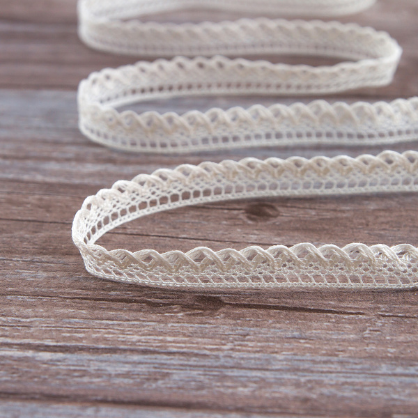 Мерсеризованное хлопковое кружево, 16 мм, шампань. Арт 2110/72