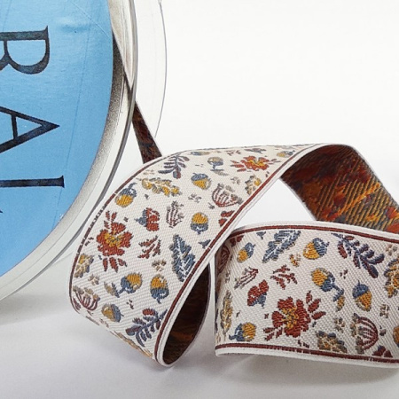 Лента из тканого жаккарда SAFISA, 25 мм, 15 м, цвет 02. Арт 9258-25мм-02