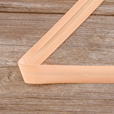 Косая бейка атласная 30 мм, 25 м, цвет 07, персиковый. Арт 6260-30мм-07            