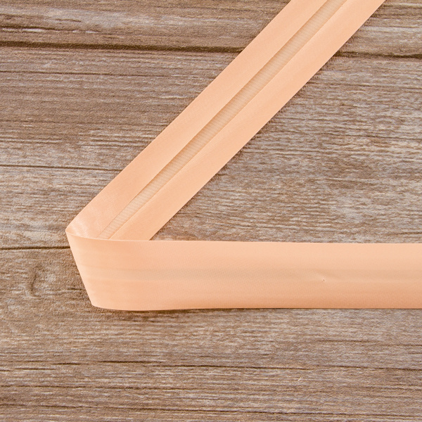 Косая бейка атласная 30 мм, 25 м, цвет 07, персиковый. Арт 6260-30мм-07            